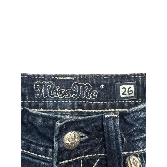 Miss Me Womens Dark Wash Embellished Capri Jeans Size 26 - Picture 3 of 5